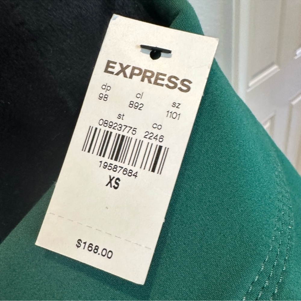 NWT - Express Vibrant Green Trench Coat - Picture 5 of 11